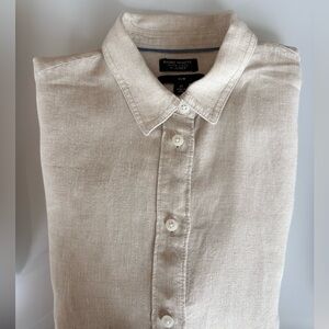 J. Crew Light Tan Linen Button Down Shirt
